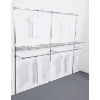 Rückwandsystem 240 x 250 cm (HxB) inkl. Böden, Konfektionsrahmen, Abhänger