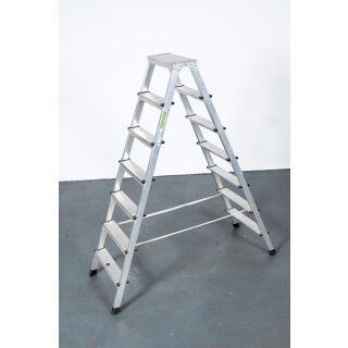 Zarges Aluminium-Stufen-Stehleiter beidseitig begehbar
