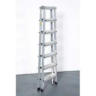 Zarges Aluminium-Stufen-Stehleiter beidseitig begehbar