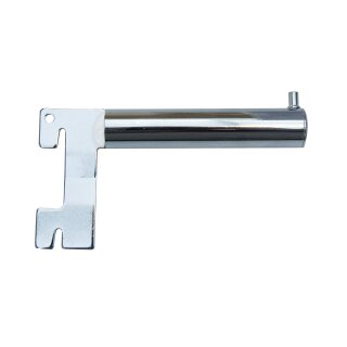 Abhänger gerade f. Wandschienen; Länge: 10 cm, Ø 2cm; chrom