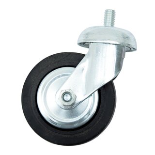 Set of 4 rubber rollers 2 with + 2 without brakes, 80 mm diameter