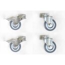 4er Set Gummirolle 2 mit + 2 ohne Bremse, 50 mm Durchmesser