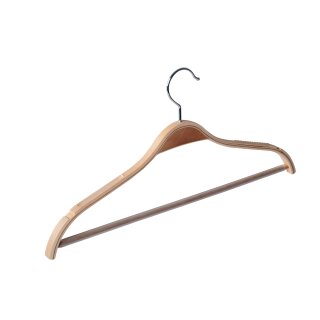50er Set Schichtholzbügel mit Steg und Rockkerbe, Antirutsch, 42 cm