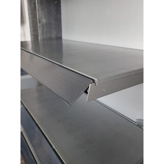 Wandregal Tego 240x100 cm (HxB), Lochblechrückwand und Böden, grau