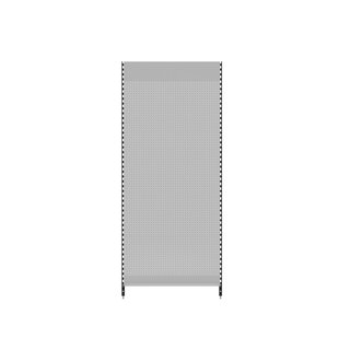 Wall shelf 240x100 cm (HxW), perforated metal back panel, gray