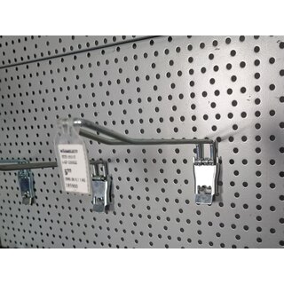 Wall shelf Tego 240x100 cm (HxW), perforated sheet metal rear panel, grey