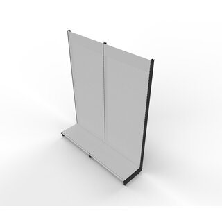 Wall shelf 260x200 cm (HxW), perforated sheet metal rear panel, grey