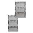 36er Set EuroBox ELB 4220 40x30x22 cm grau inkl. Transportroller 800x600 mm