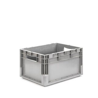 Set of 10 EuroBox ELB 4220 40x30x22 cm gray incl. transport roller 600x400 mm