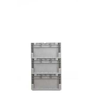 Set of 10 EuroBox ELB 4220 40x30x22 cm gray incl. transport roller 600x400 mm
