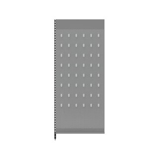Anbau-Wandregal 300x100 cm (HxB), Lochblechrückwand inkl. 50 Schlaufenhaken, grau