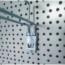 Lochwand-Doppelhaken 300 mm mit Preishalter und Klappverschluss