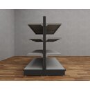 Anbau-Mittelraumgondel Tego 145x100 cm (HxB), Lochrückwand und Böden, grau