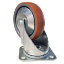 Set of 4 rubber rollers 2 with + 2 without brakes, 80 mm diameter