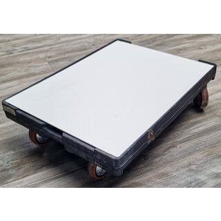 Transportroller mit Ablage 800 x 600 mm, schwarz, 450 kg Tragkraft